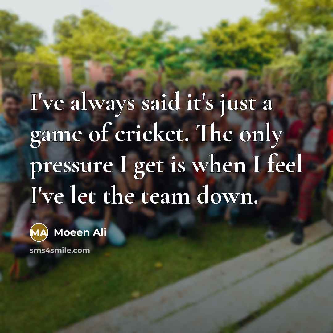“I've always said it's just a game of cricket. The…” quote by Moeen Ali