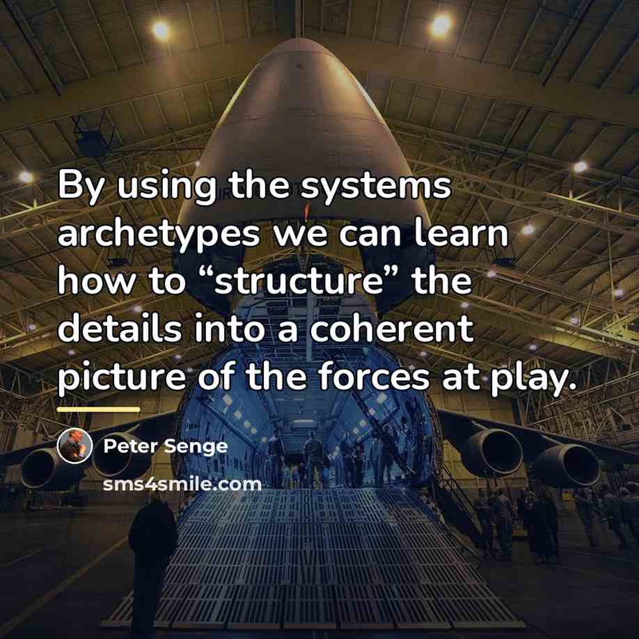 “By using the systems archetypes we can learn how to…” quote by Peter Senge