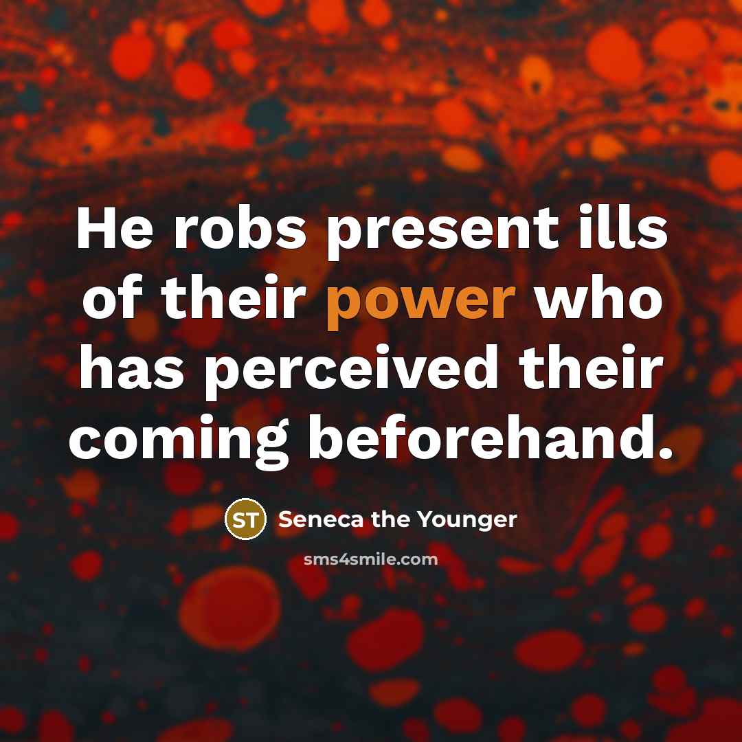 “He robs present ills of their power who has perceived…” quote by Seneca the Younger