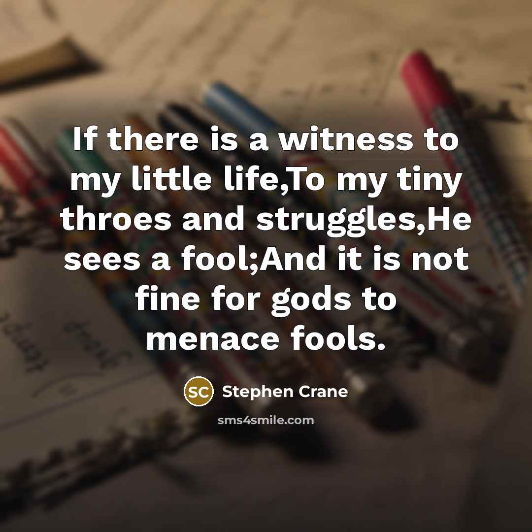 “If there is a witness to my little life,To my…” quote by Stephen Crane