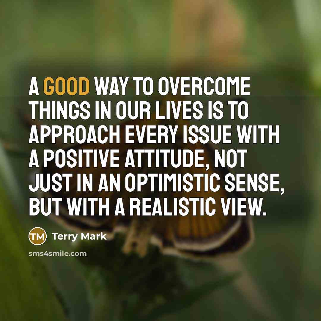 “A good way to overcome things in our lives is…” quote by Terry Mark
