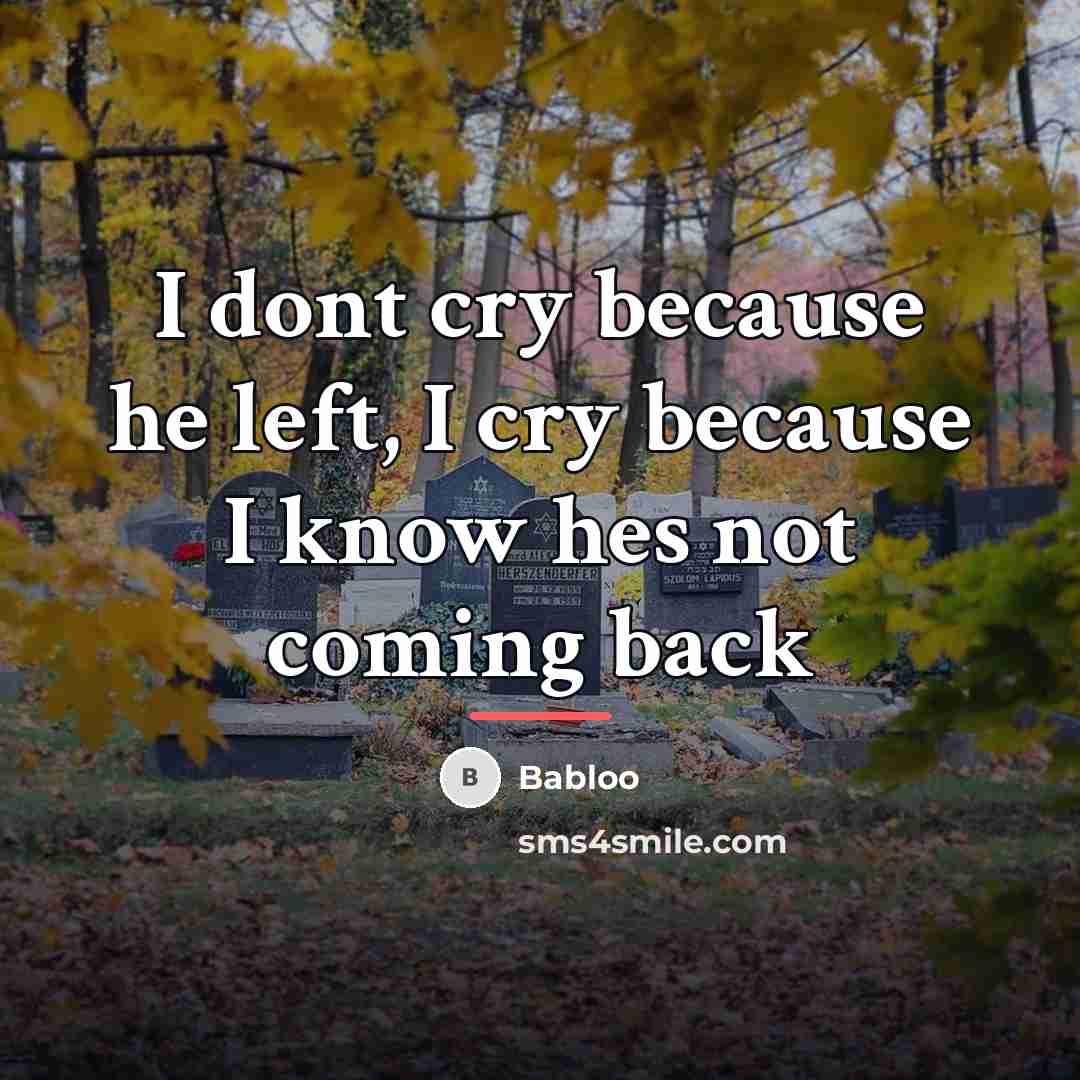 “I dont cry because he left, I cry because I…” quote by Babloo