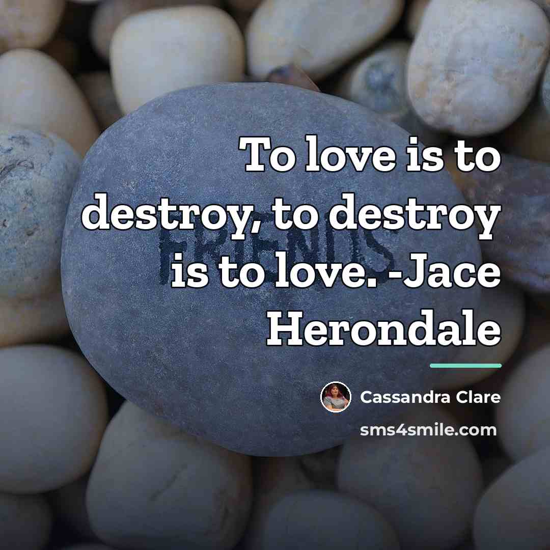 “To love is to destroy, to destroy is to love.…” quote by Cassandra Clare