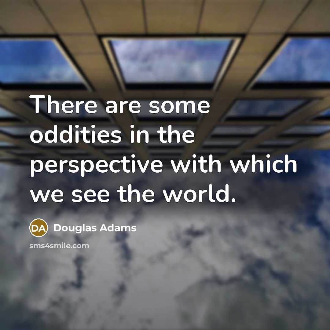 “There are some oddities in the perspective with which we…” quote by Douglas Adams