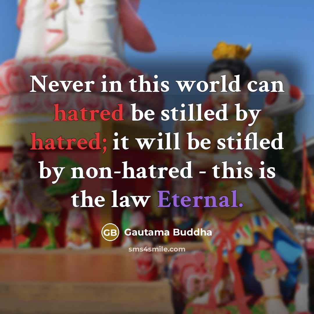 “Never in this world can hatred be stilled by hatred;…” quote by Gautama Buddha