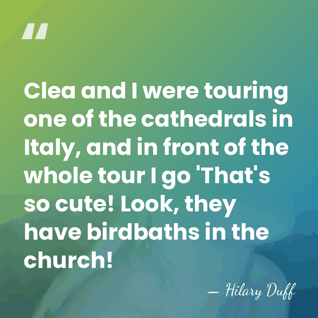 Clea and I were touring one of the cathedrals in Italy, and&hellip; - Hilary Duff