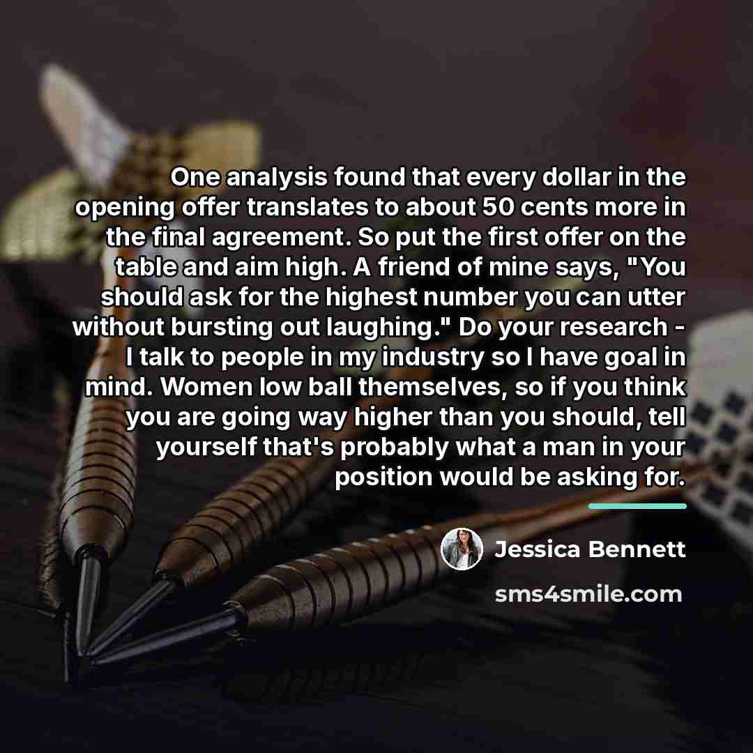 “One analysis found that every dollar in the opening offer…” quote by Jessica Bennett