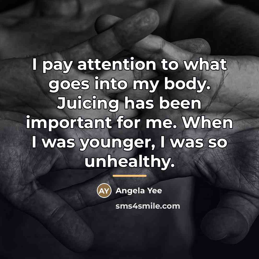 “I pay attention to what goes into my body. Juicing…” quote by Angela Yee