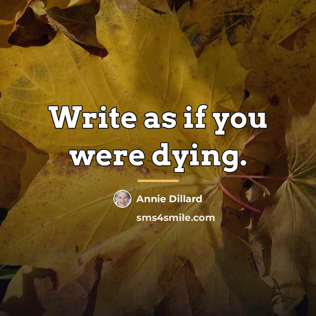 “Write as if you were dying.…” quote by Annie Dillard