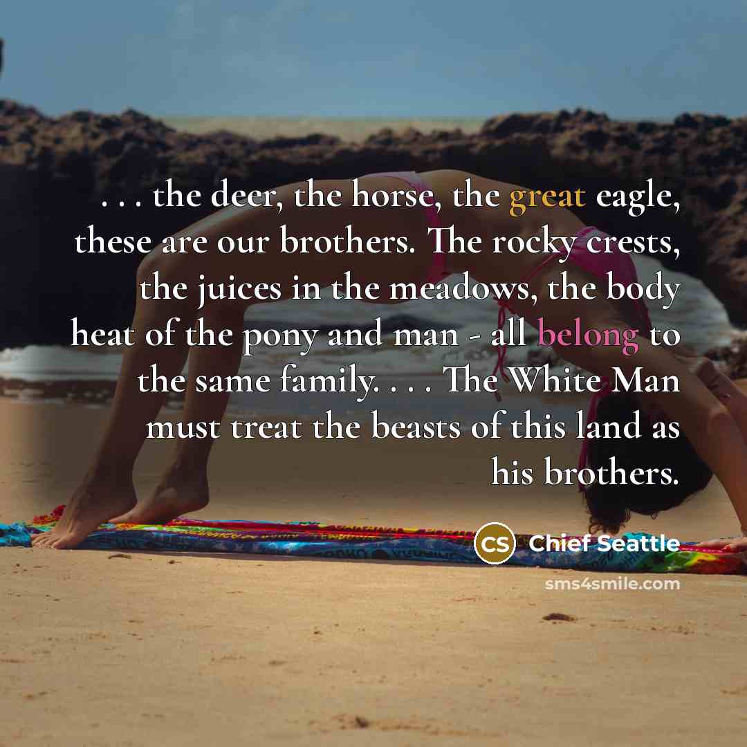 “. . . the deer, the horse, the great eagle,…” quote by Chief Seattle