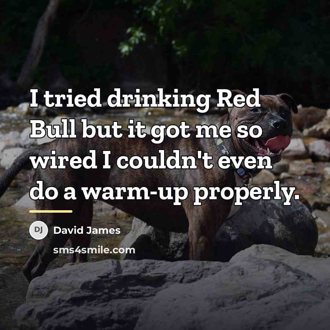 “I tried drinking Red Bull but it got me so…” quote by David James
