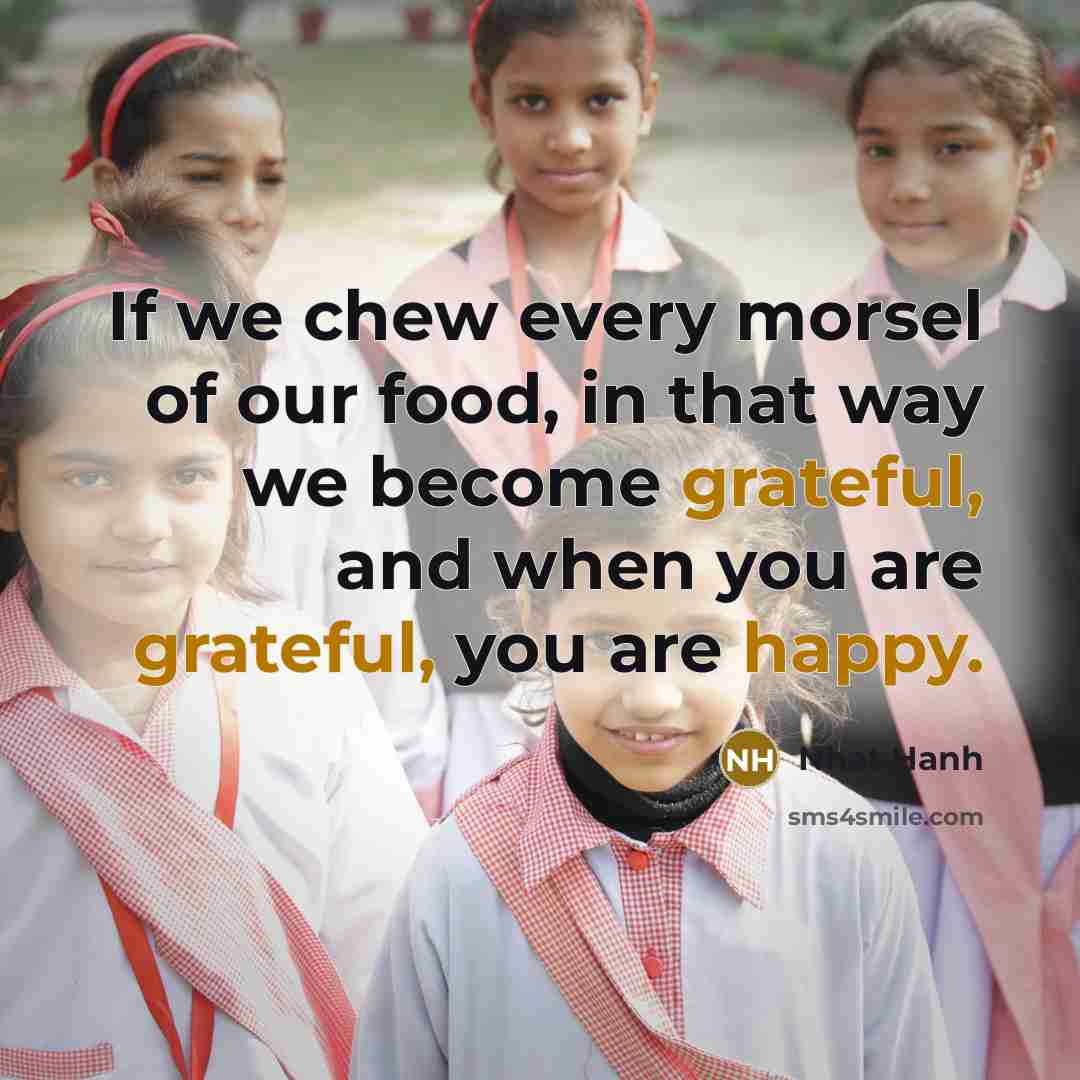 “If we chew every morsel of our food, in that…” quote by Nhat Hanh
