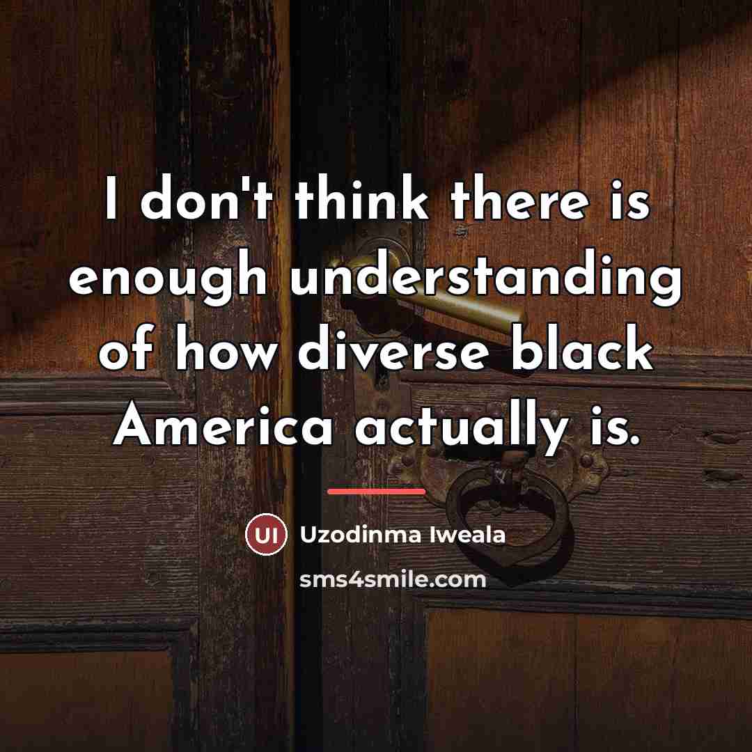 “I don't think there is enough understanding of how diverse…” quote by Uzodinma Iweala