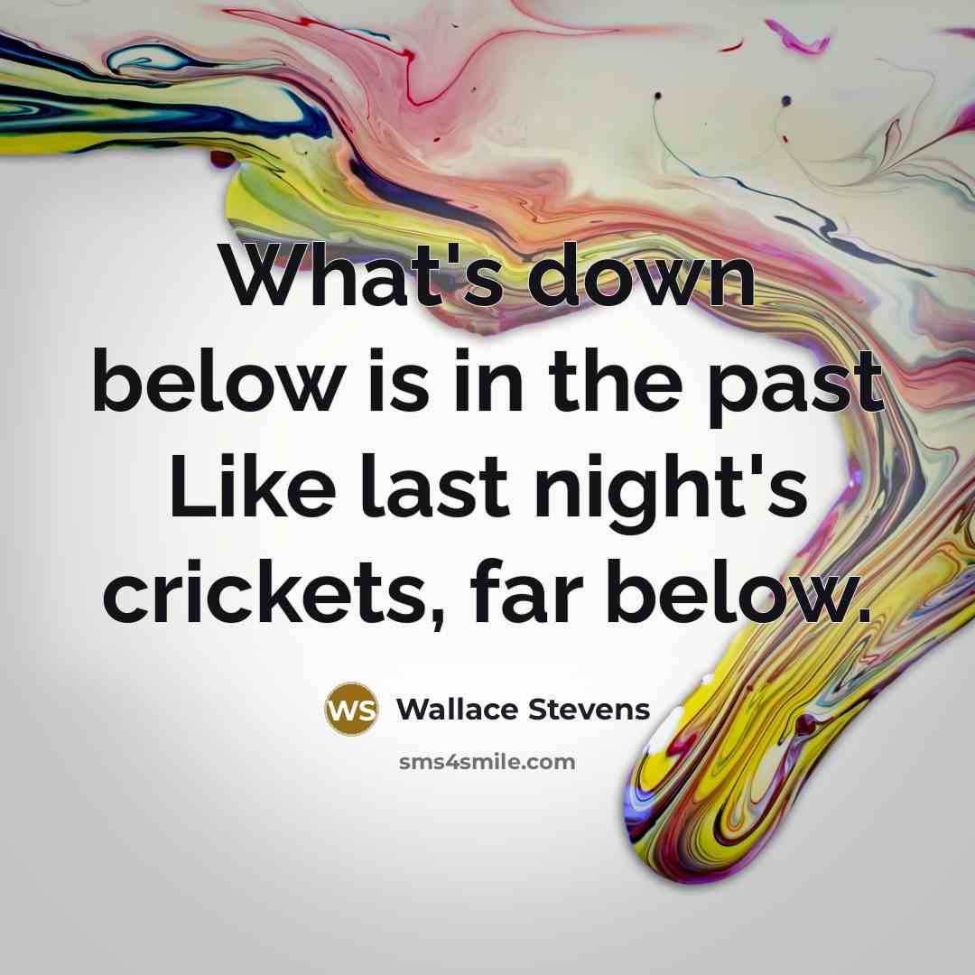 “What's down below is in the past Like last night's…” quote by Wallace Stevens