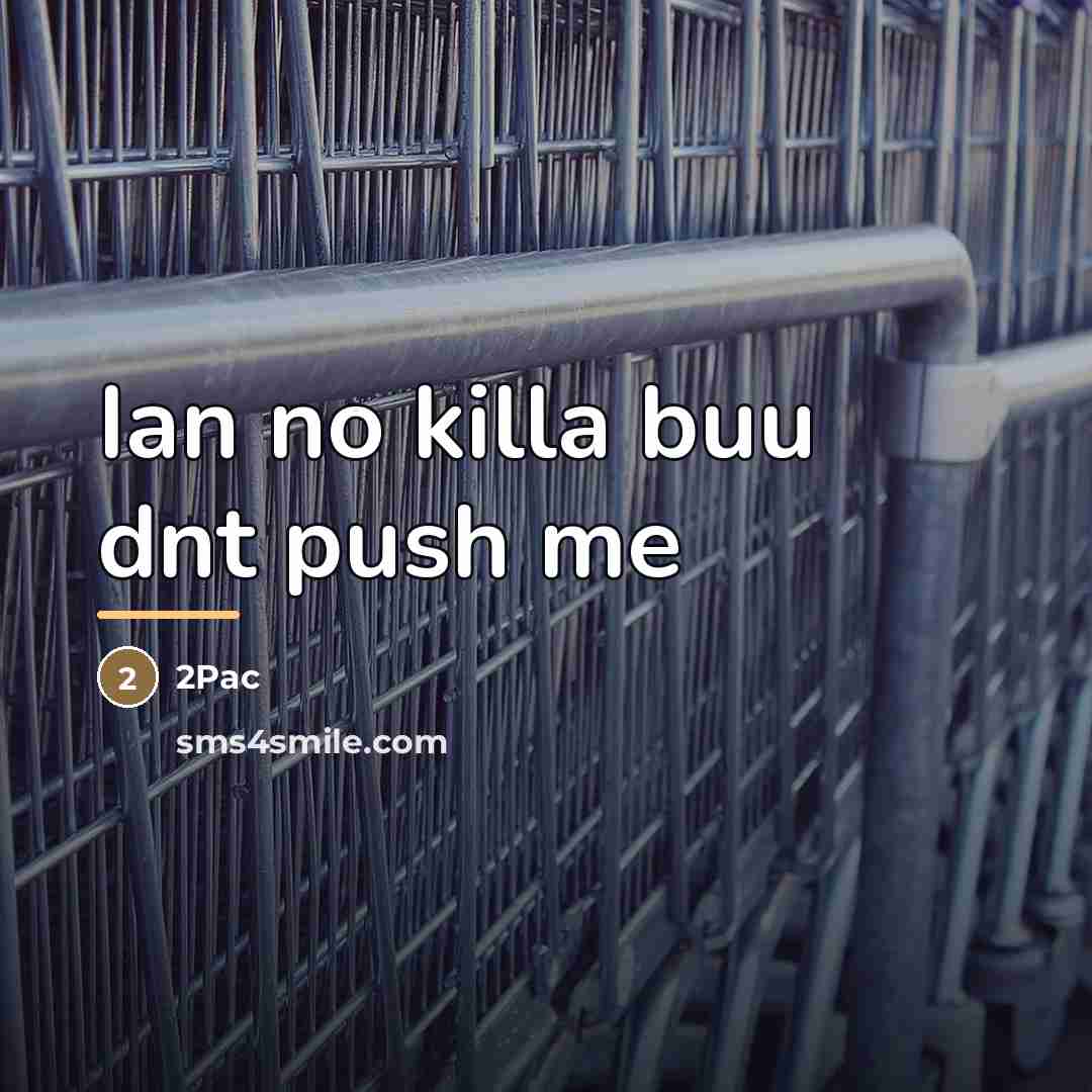 “Ian no killa buu dnt push me…” quote by 2pac