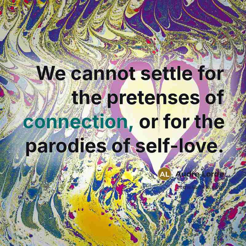 “We cannot settle for the pretenses of connection, or for…” quote by Audre Lorde