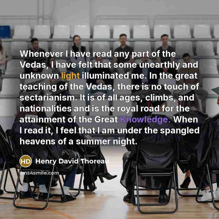 “Whenever I have read any part of the Vedas, I…” quote by Henry David Thoreau