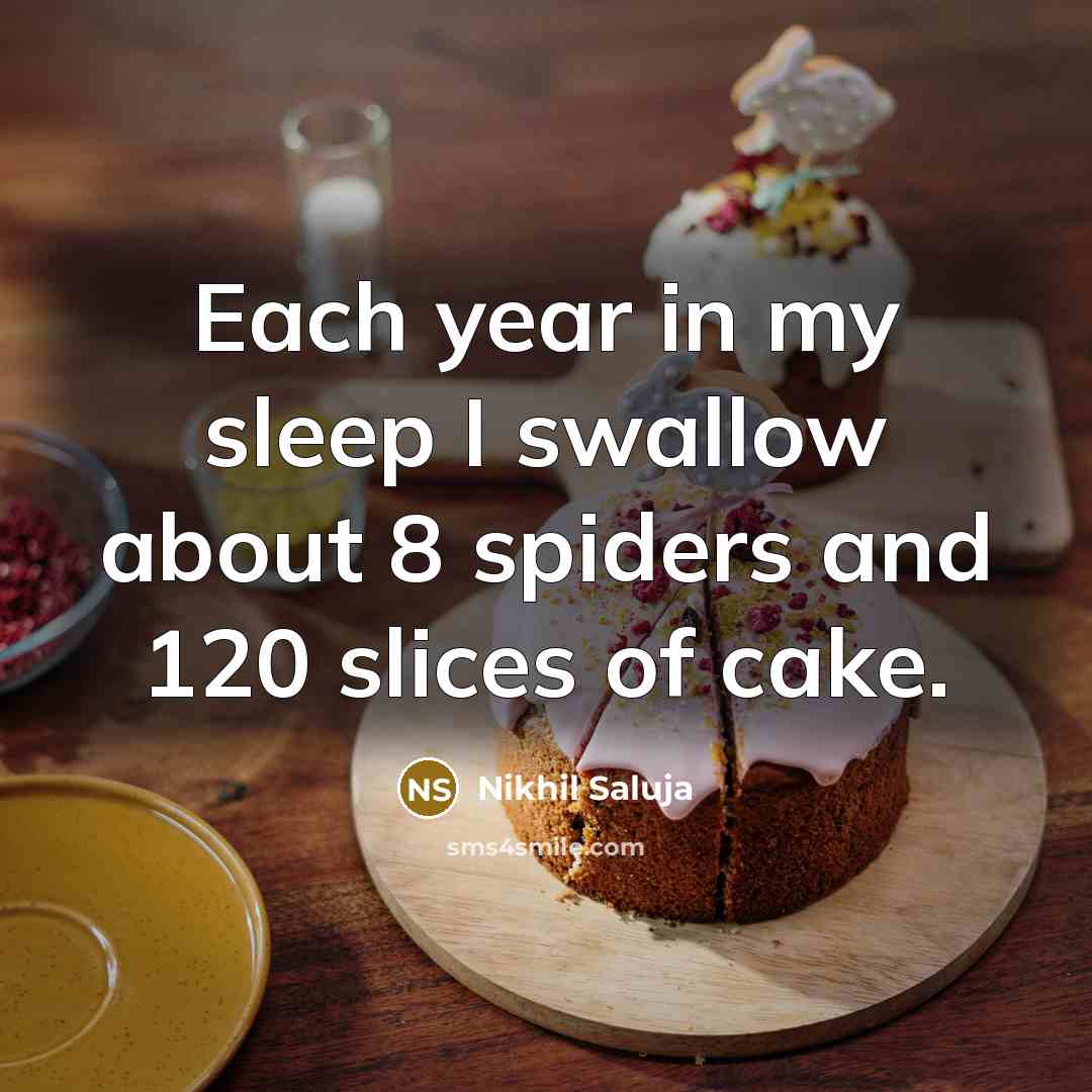“Each year in my sleep I swallow about 8 spiders…” quote by Nikhil Saluja