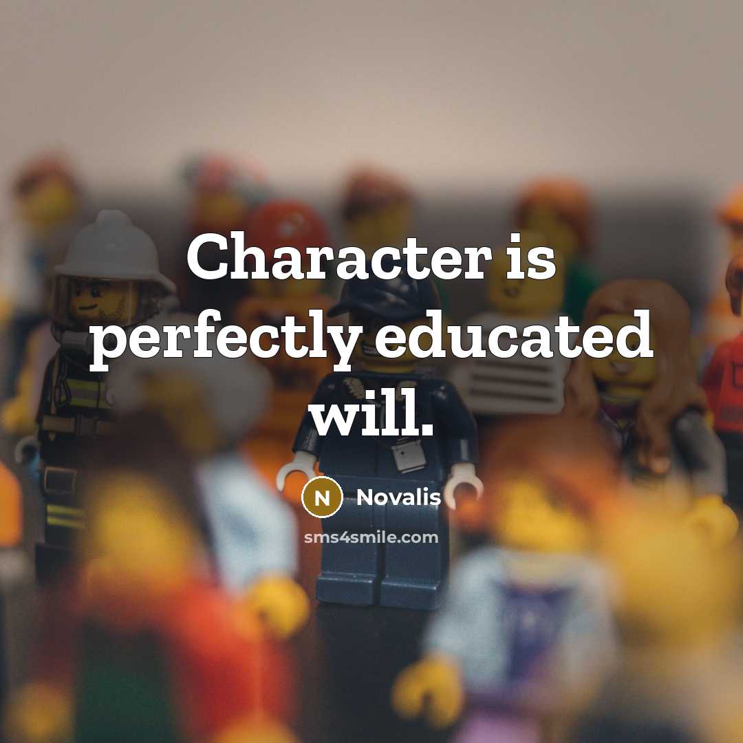 “Character is perfectly educated will.…” quote by Novalis