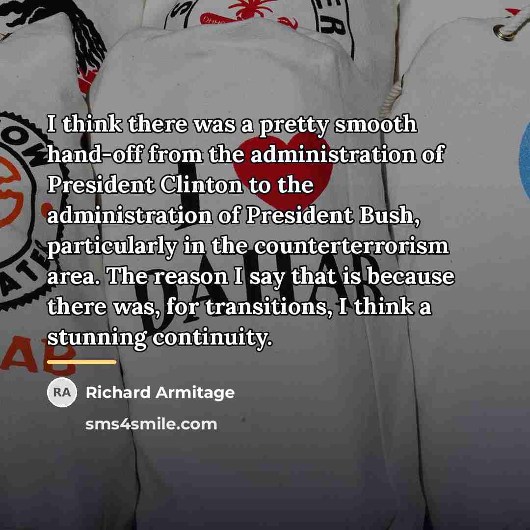 “I think there was a pretty smooth hand-off from the…” quote by Richard Armitage