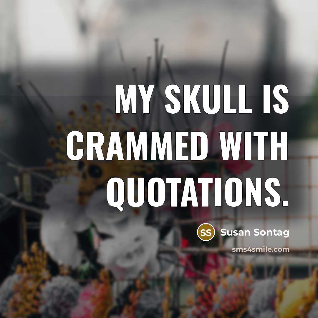 “My skull is crammed with quotations.…” quote by Susan Sontag