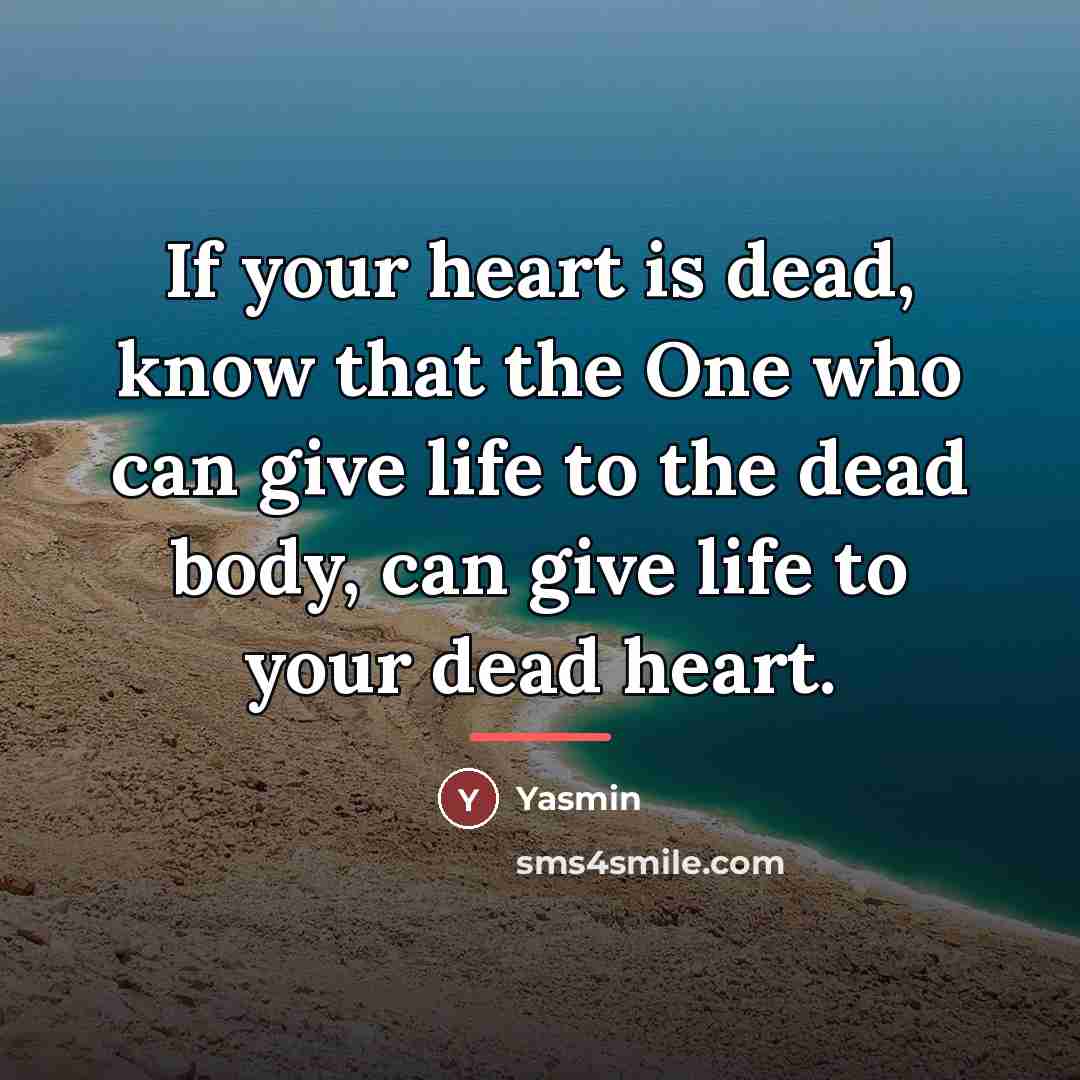 “If your heart is dead, know that the One who…” quote by Yasmin