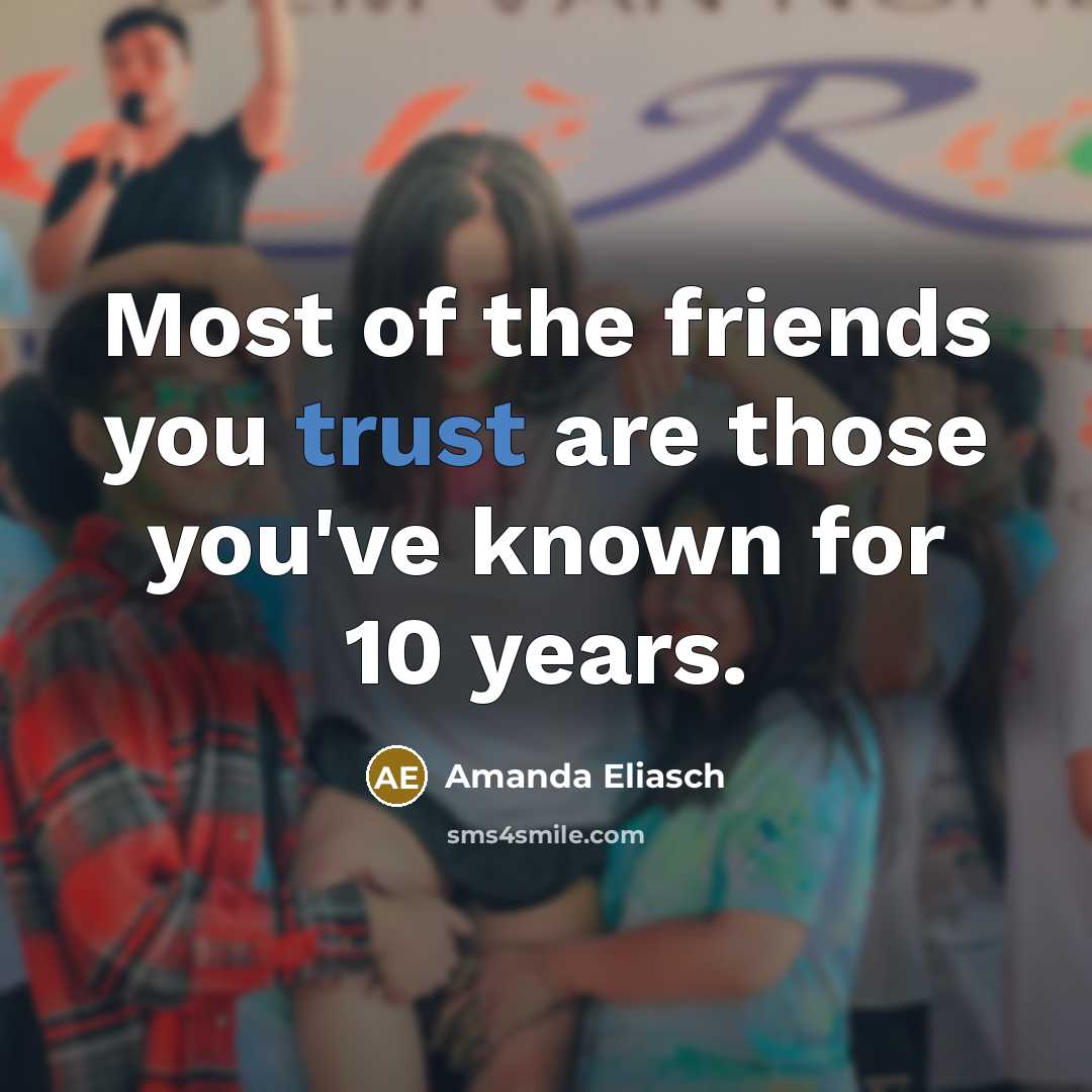 “Most of the friends you trust are those you've known…” quote by Amanda Eliasch