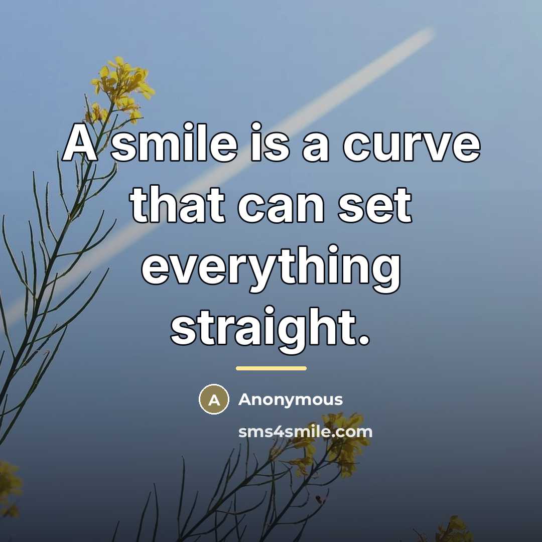 “A smile is a curve that can set everything straight.…” quote by Anonymous