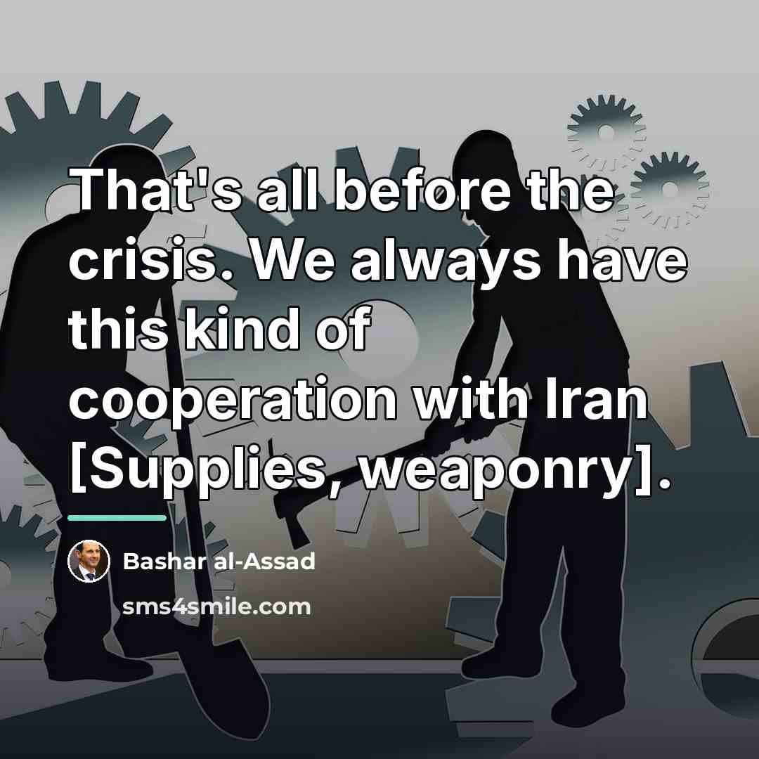 “That's all before the crisis. We always have this kind…” quote by Bashar al-Assad