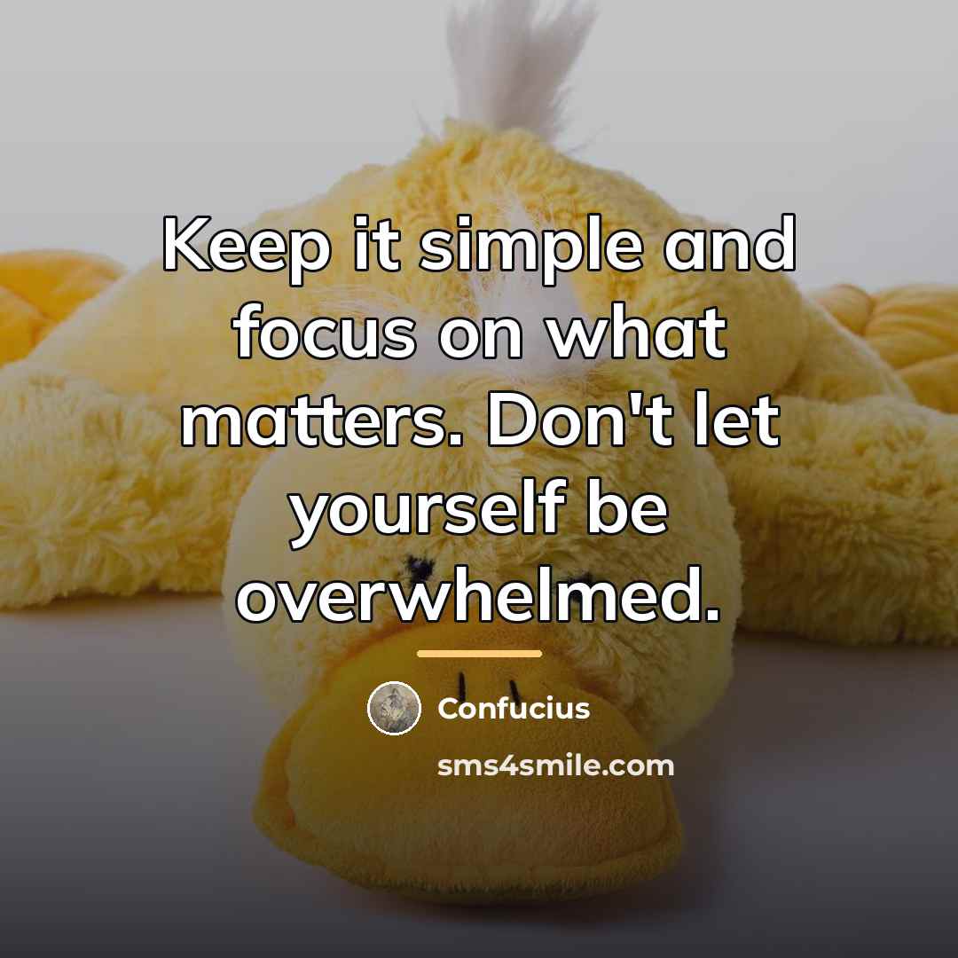 “Keep it simple and focus on what matters. Don't let…” quote by Confucius