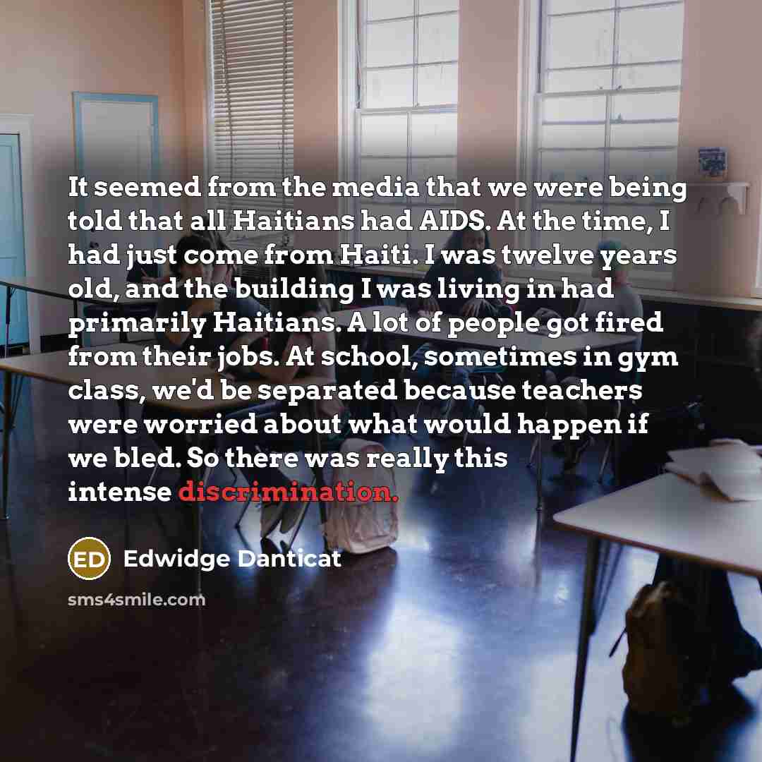 “It seemed from the media that we were being told…” quote by Edwidge Danticat