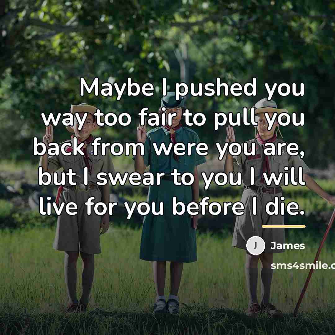 “Maybe I pushed you way too fair to pull you…” quote by James