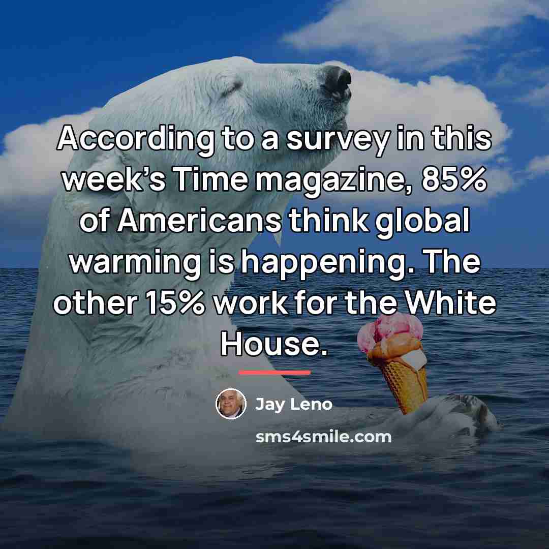 “According to a survey in this week's Time magazine, 85%…” quote by Jay Leno