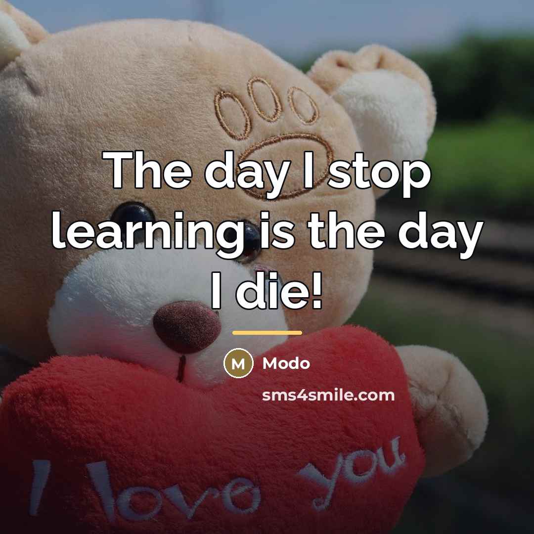 “The day I stop learning is the day I die!…” quote by Modo