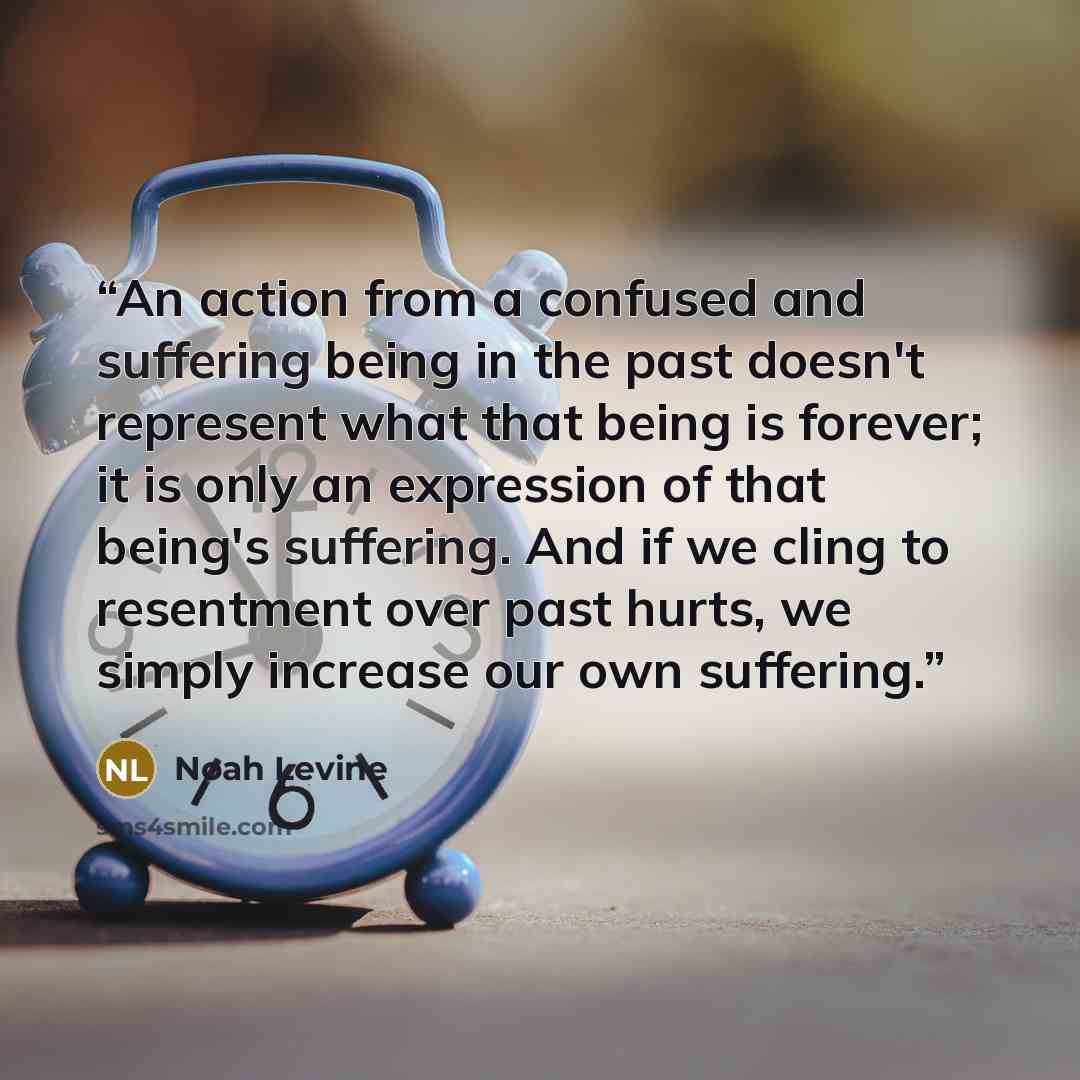 “An action from a confused and suffering being in the past doesn't represent what that being is forever; it is only an expression of that being's suffering. And if we cling to resentment over past hurts, we simply increase our own suffering.” quote by Noah Levine