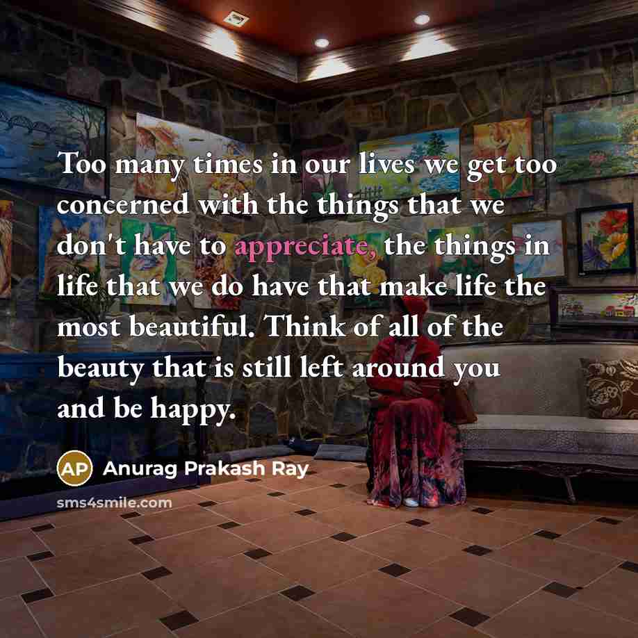 “Too many times in our lives we get too concerned…” quote by Anurag Prakash Ray