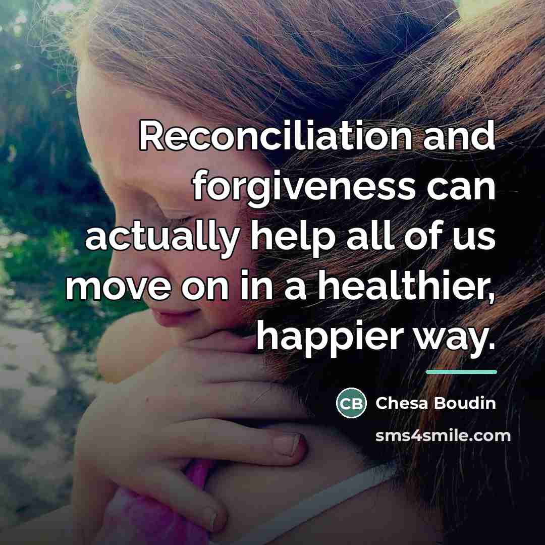 “Reconciliation and forgiveness can actually help all of us move…” quote by Chesa Boudin