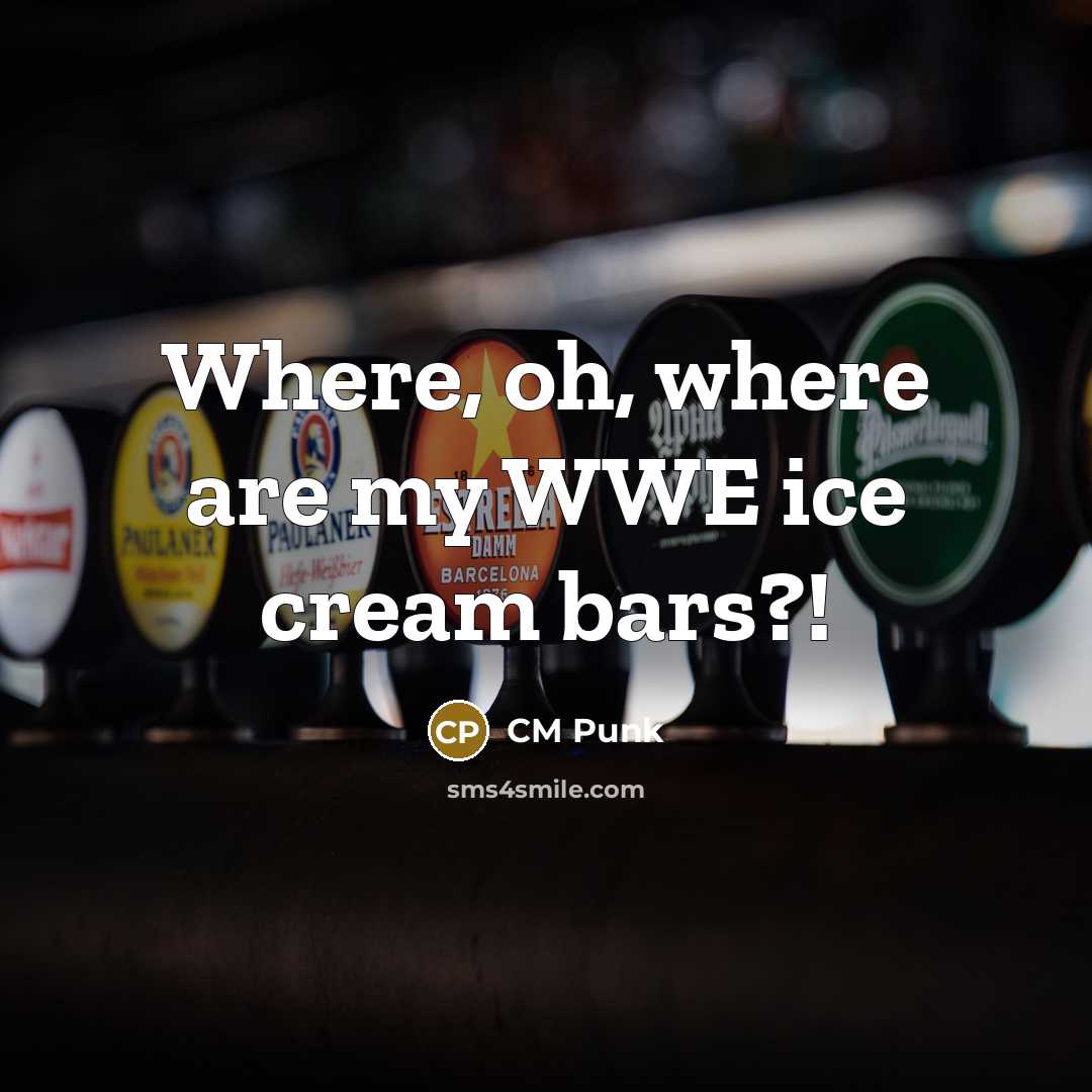 “Where, oh, where are my WWE ice cream bars?!…” quote by CM Punk