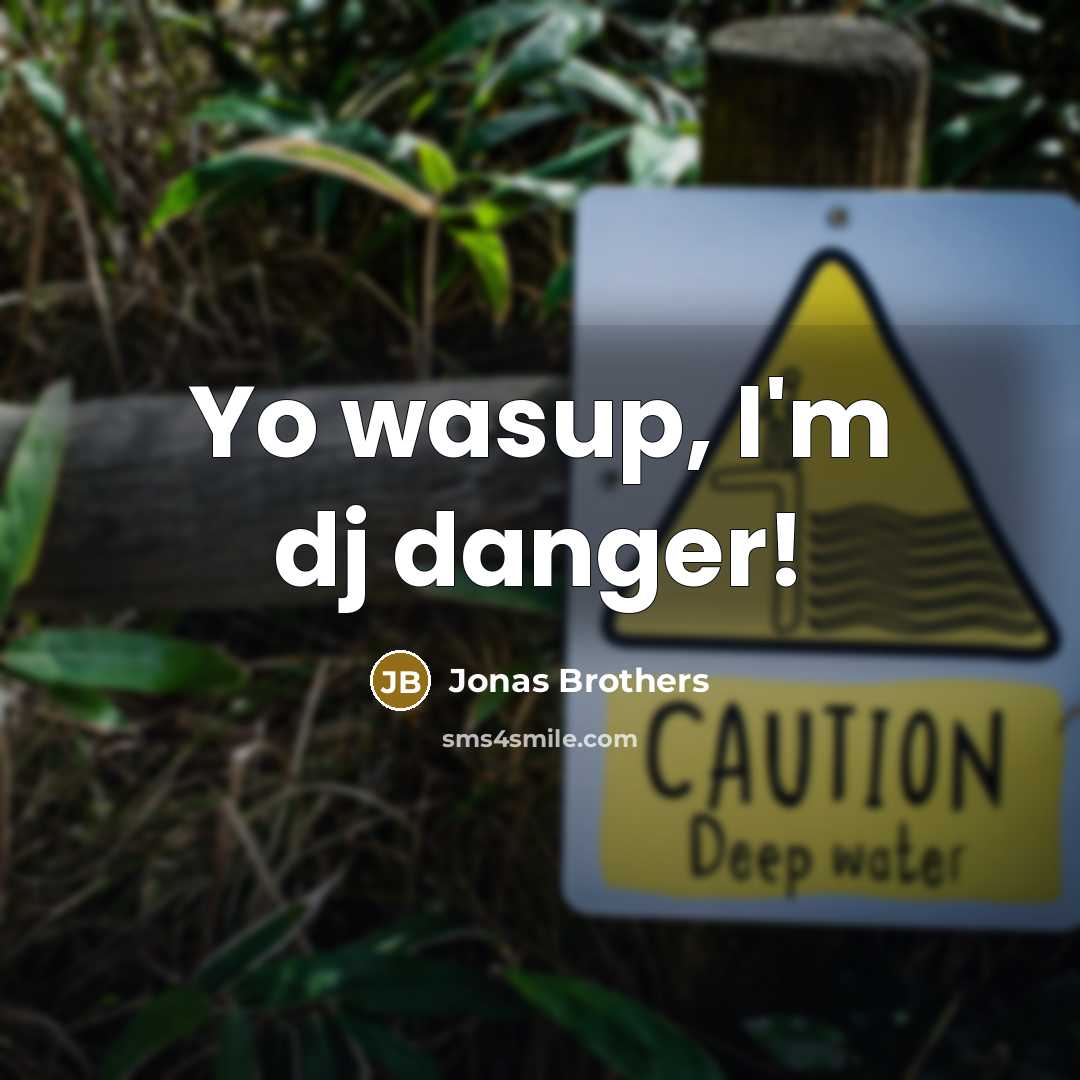 “Yo wasup, I'm dj danger!…” quote by Jonas Brothers