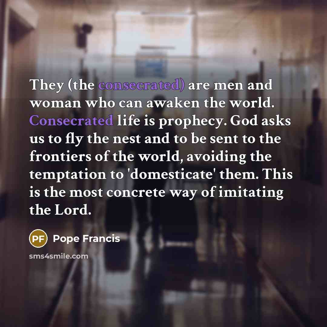 “They (the consecrated) are men and woman who can awaken…” quote by Pope Francis