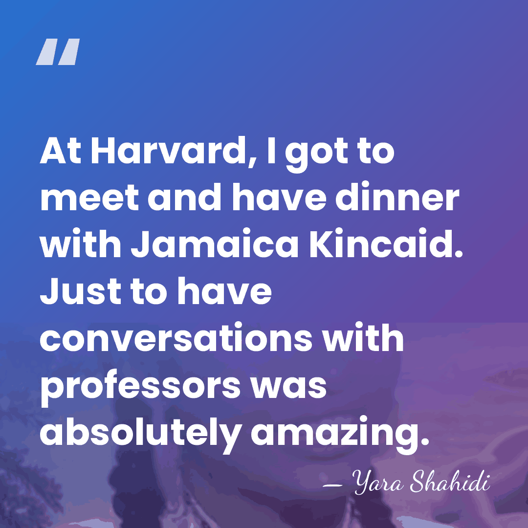At Harvard, I got to meet and have dinner with Jamaica Kincaid.&hellip; - Yara Shahidi