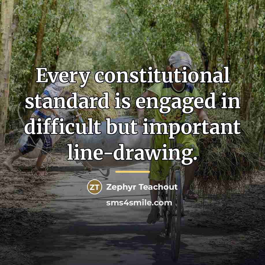 “Every constitutional standard is engaged in difficult but important line-drawing.…” quote by Zephyr Teachout
