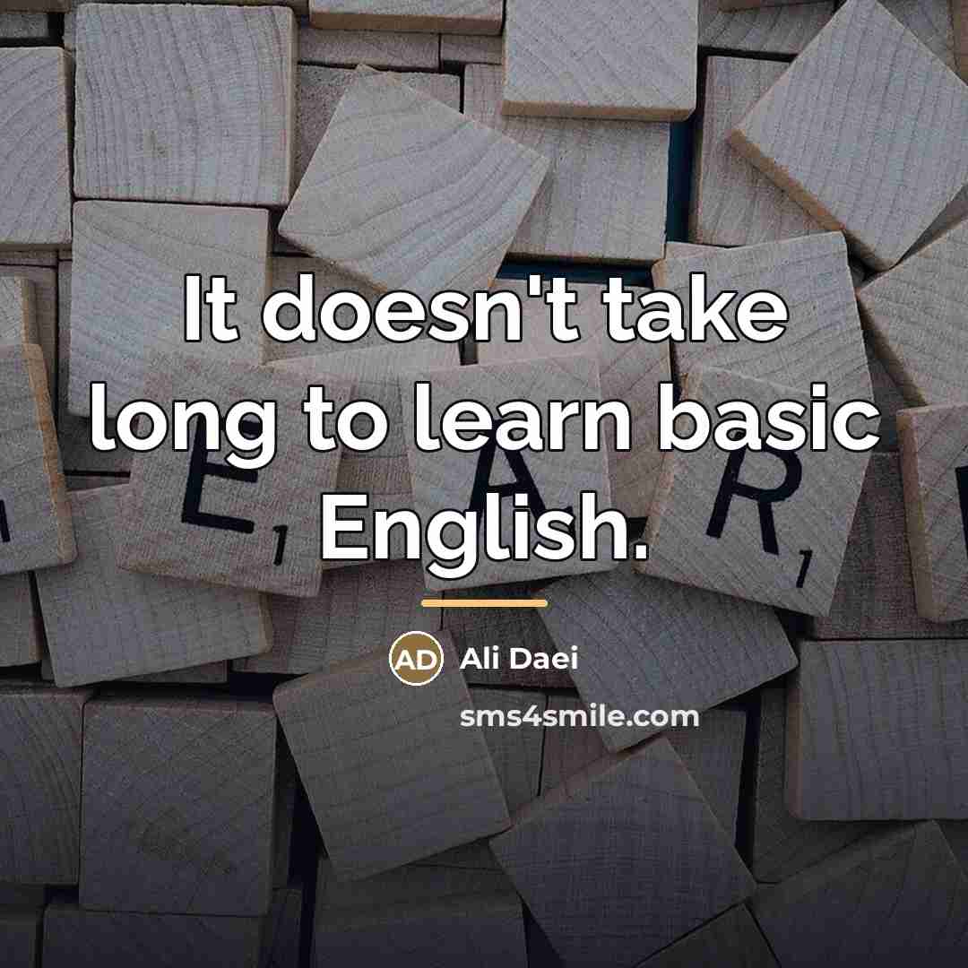 “It doesn't take long to learn basic English.…” quote by Ali Daei