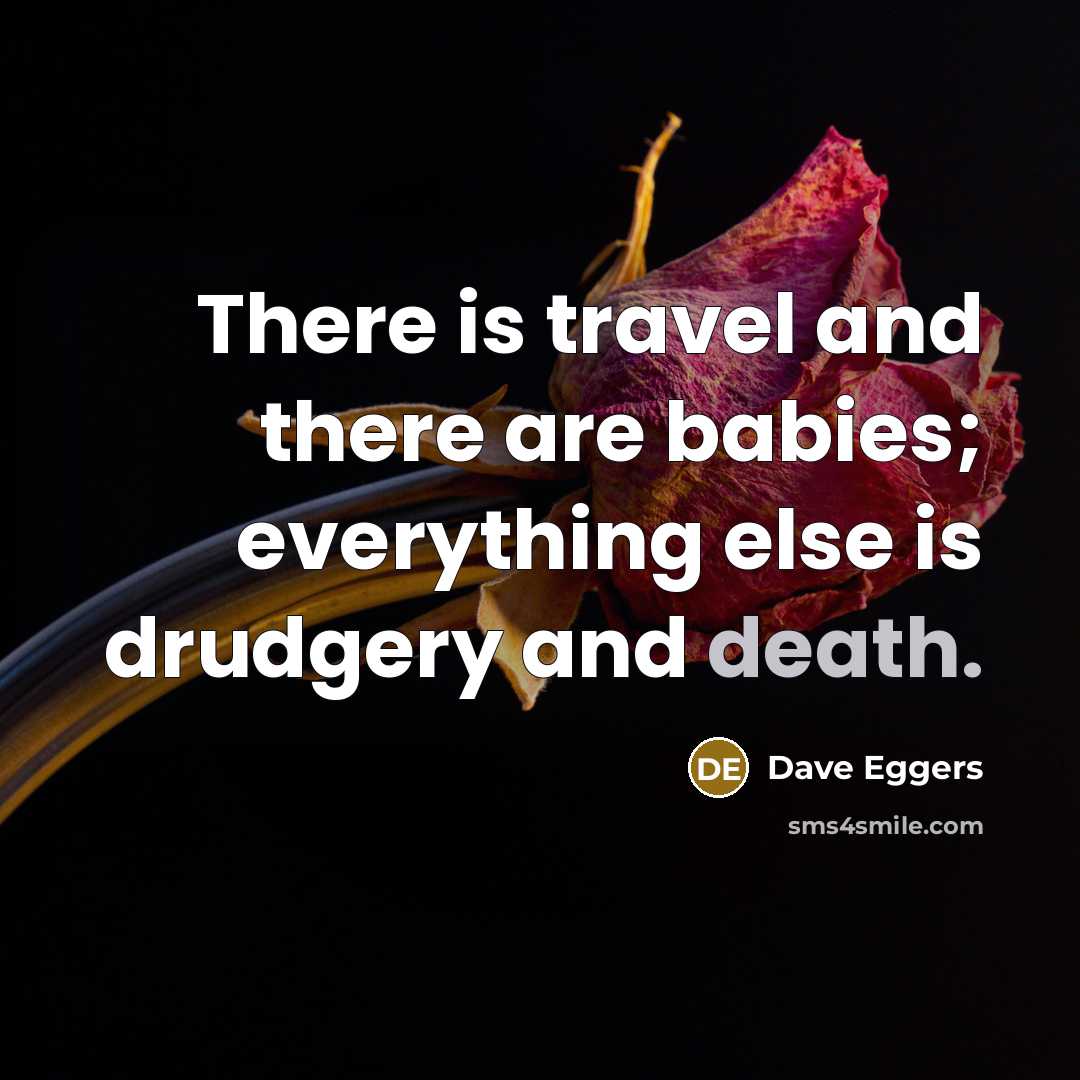 “There is travel and there are babies; everything else is…” quote by Dave Eggers