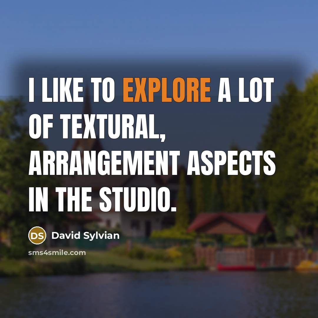 “I like to explore a lot of textural, arrangement aspects…” quote by David Sylvian