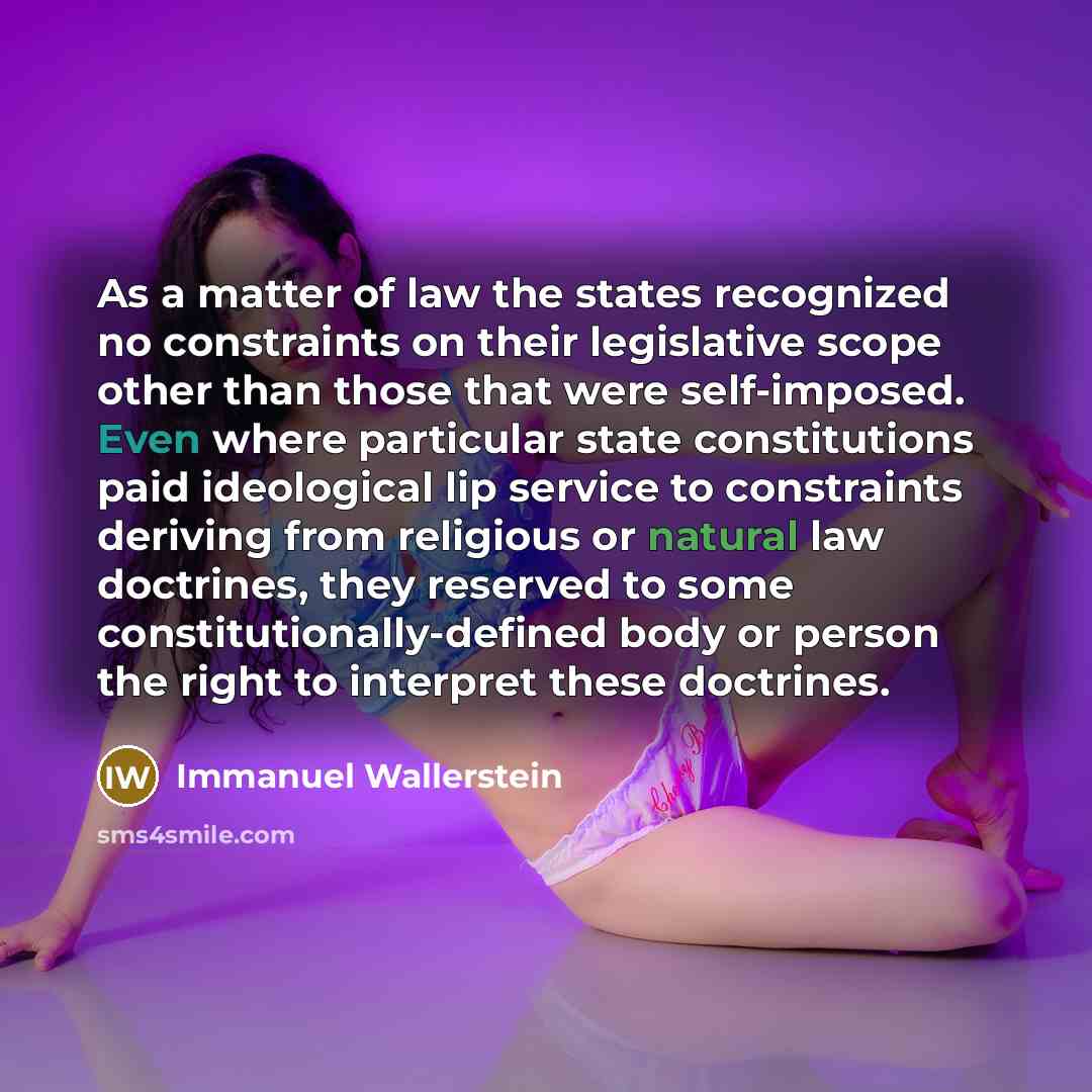 “As a matter of law the states recognized no constraints…” quote by Immanuel Wallerstein