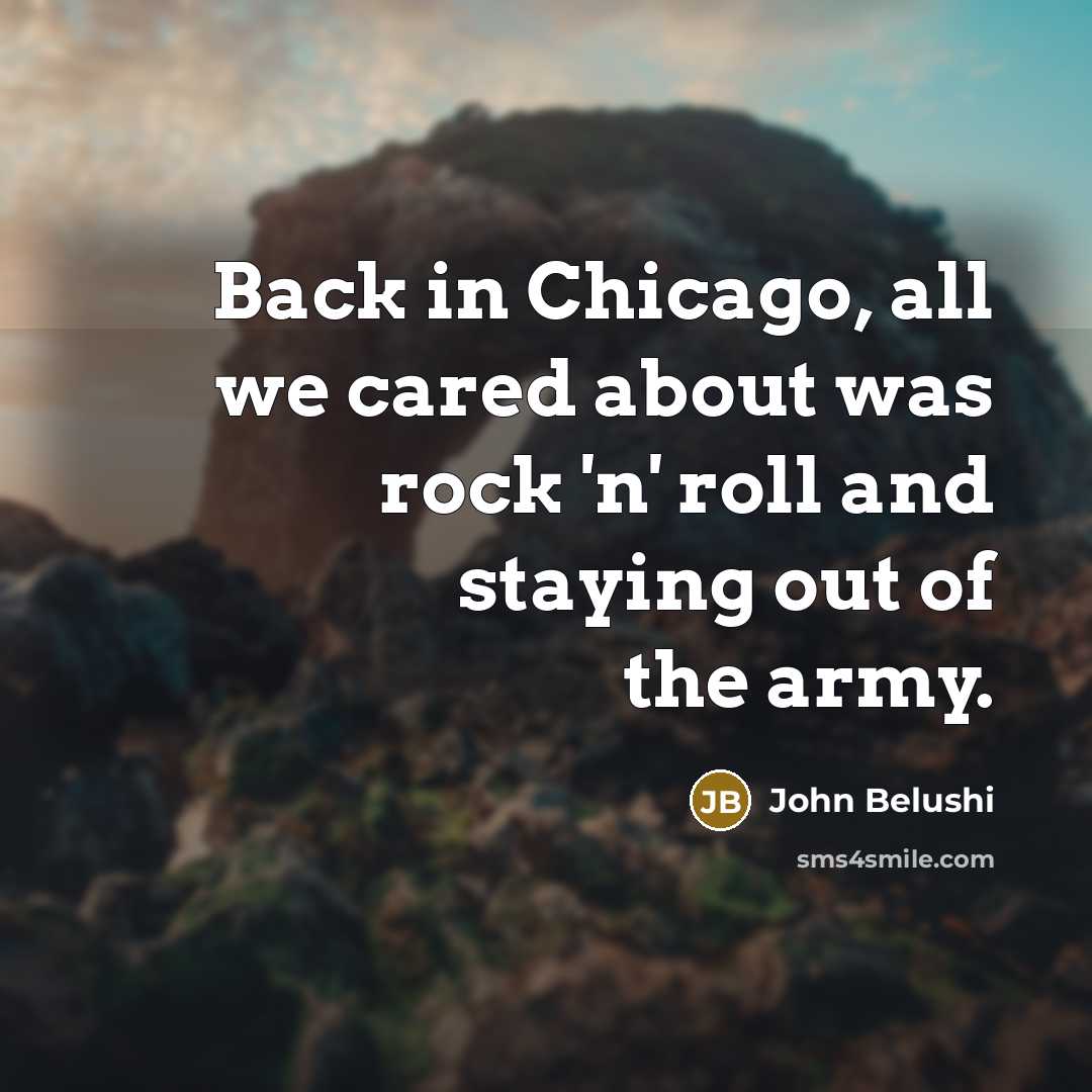 “Back in Chicago, all we cared about was rock 'n'…” quote by John Belushi