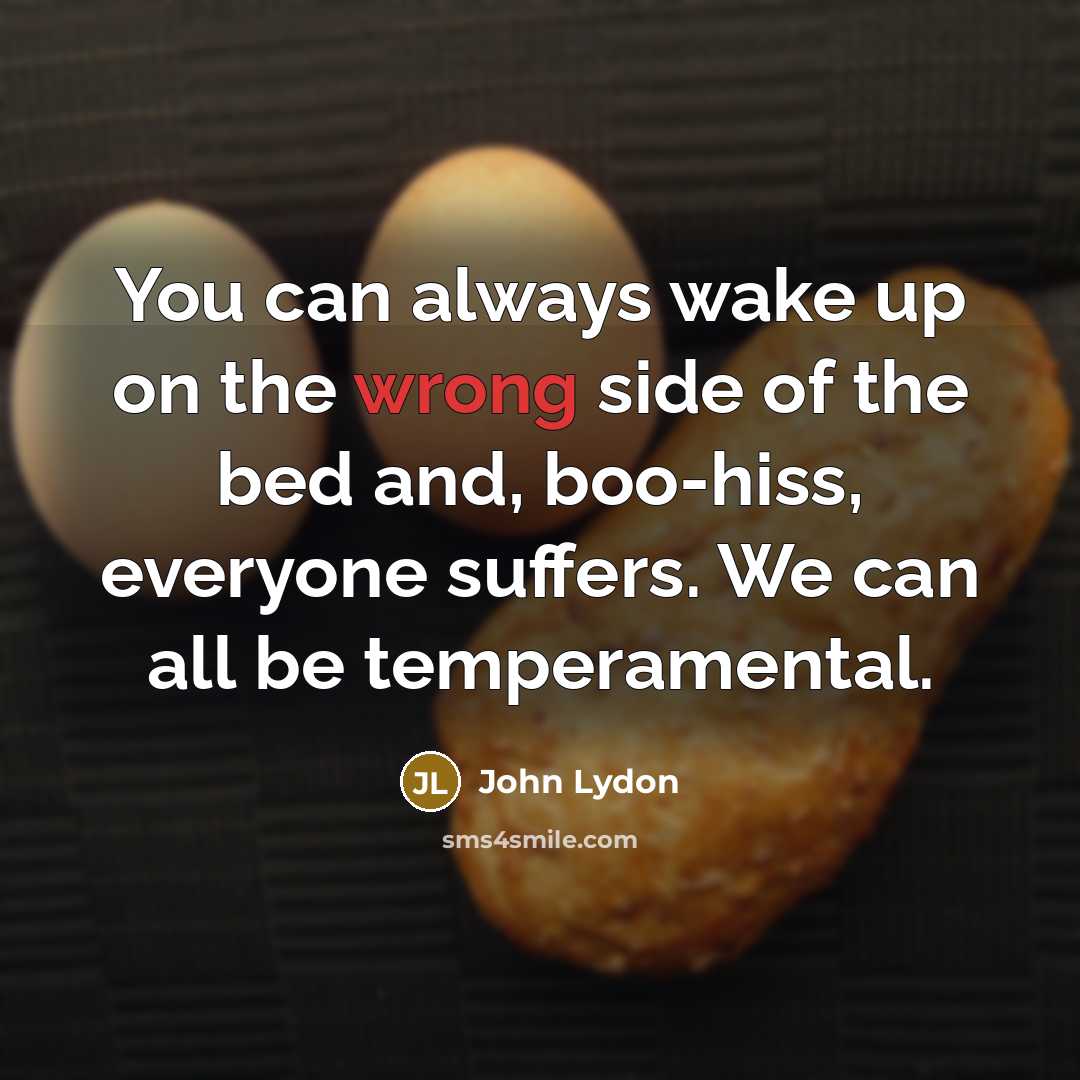 “You can always wake up on the wrong side of…” quote by John Lydon