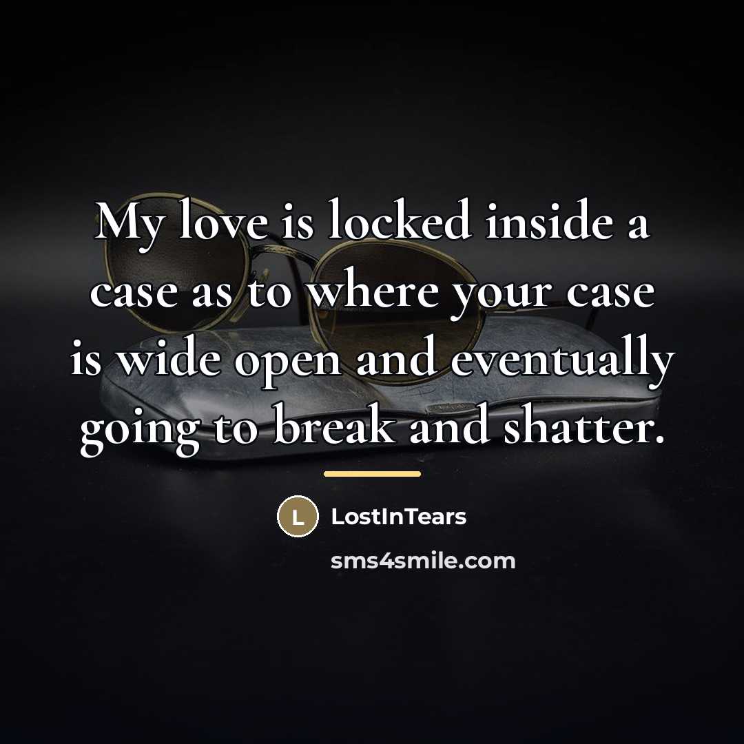 “My love is locked inside a case as to where…” quote by LostInTears
