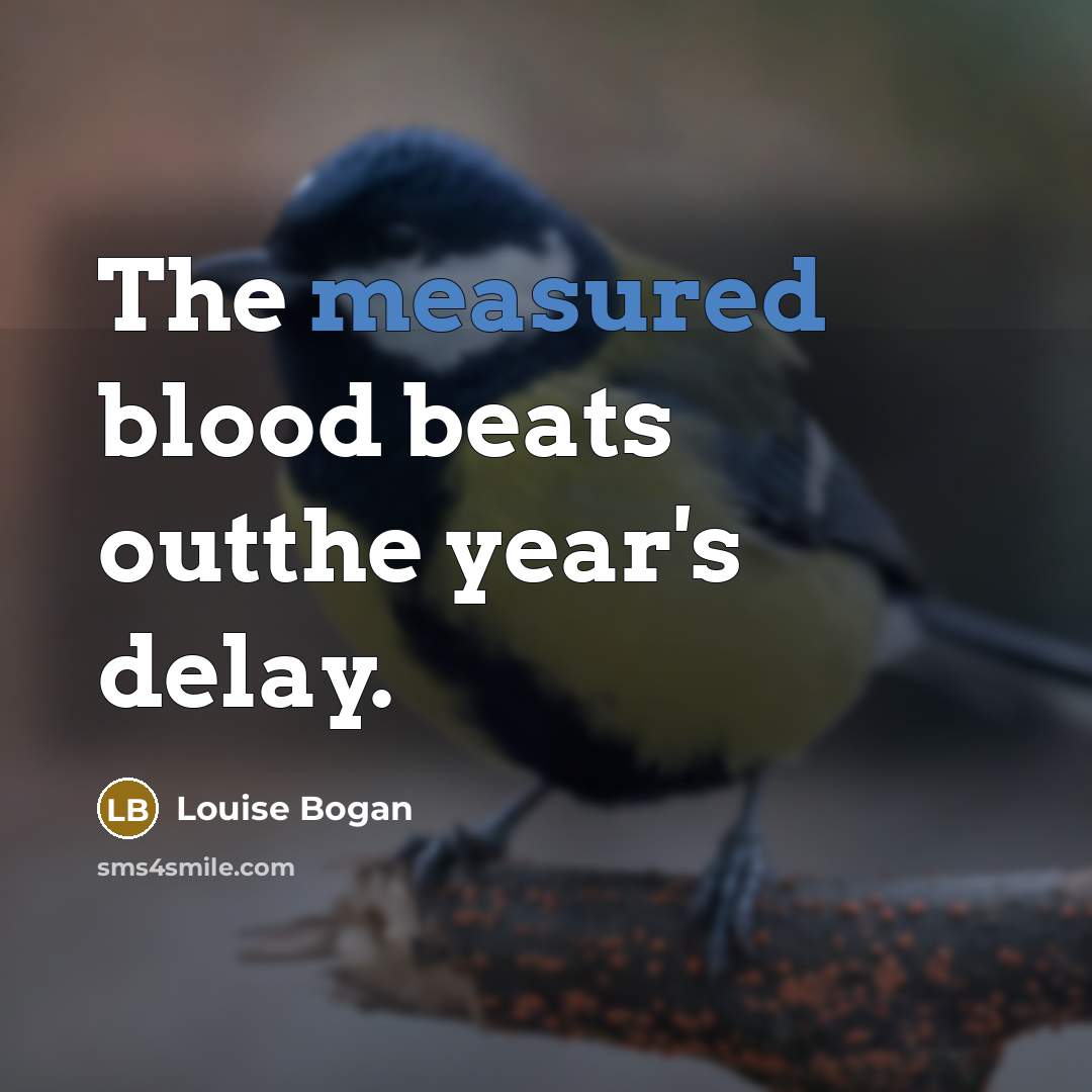 “The measured blood beats outthe year's delay.…” quote by Louise Bogan